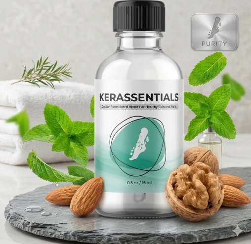 How does Kerassentials work as a daily topical oil applied to support nail and skin care routine