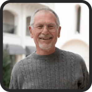Middle aged man sharing his positive experience with daily foot care support